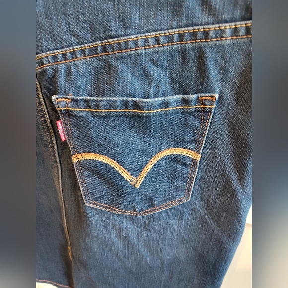 Levi's Women's Blue Denim Western Cowgirl Midi Pencil Jean Skirt | Size 6 - Picture 3 of 8